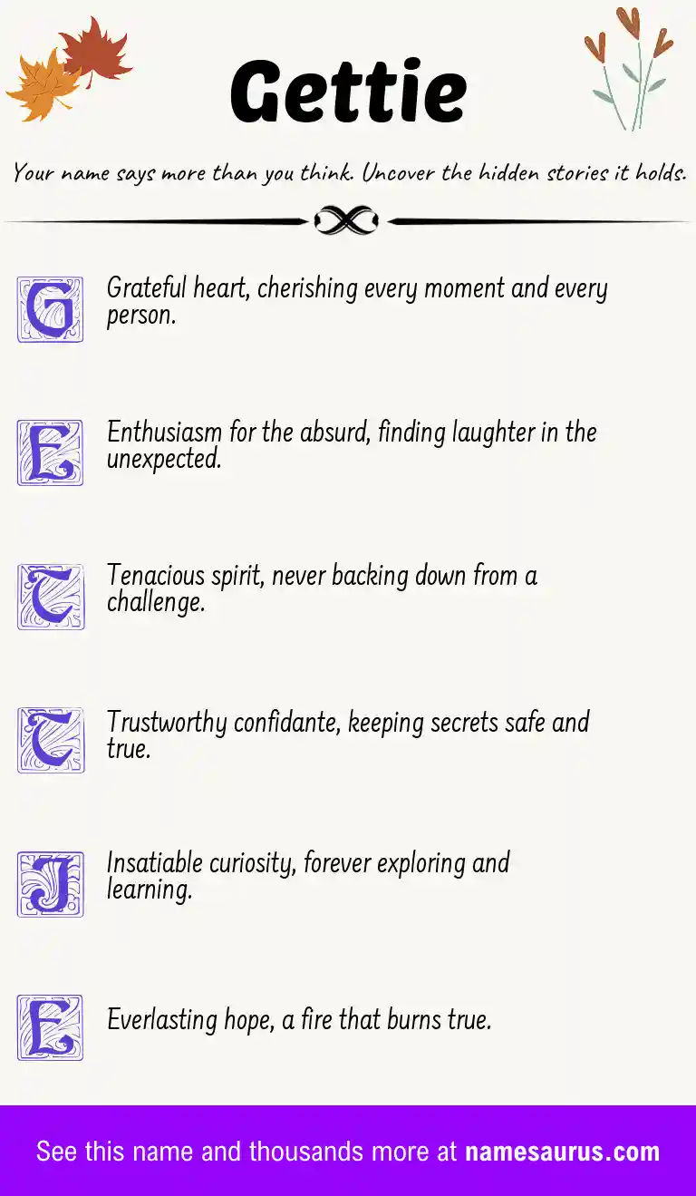 Acrostic poem about Gettie.