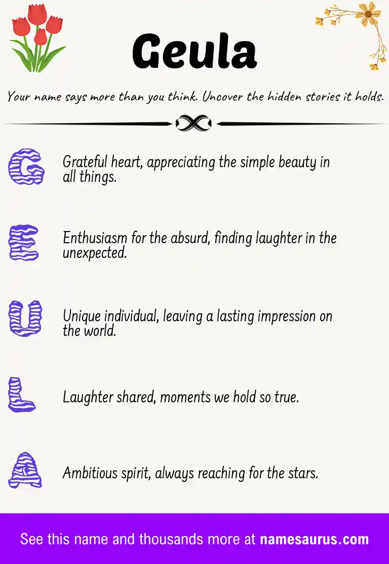 Acrostic poem about Geula.