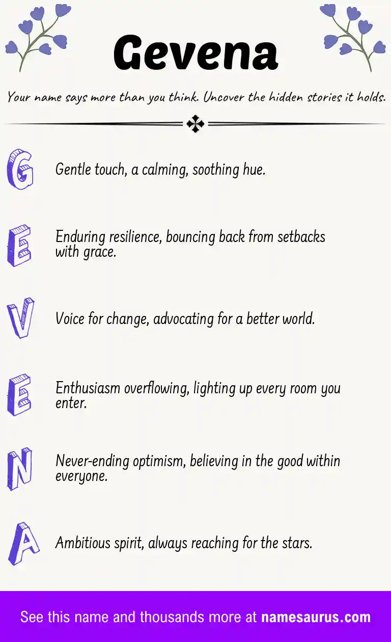 Acrostic poem about Gevena.