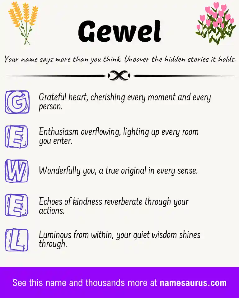 Acrostic poem about Gewel.