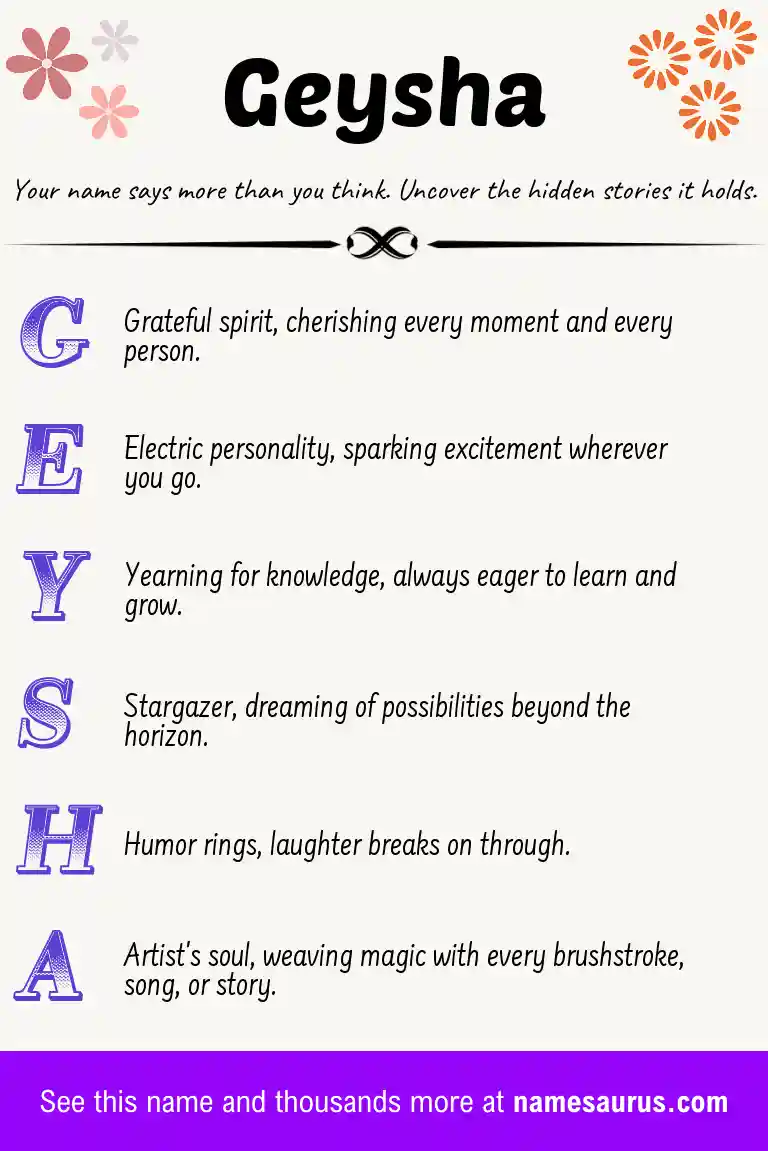 Acrostic poem about Geysha.