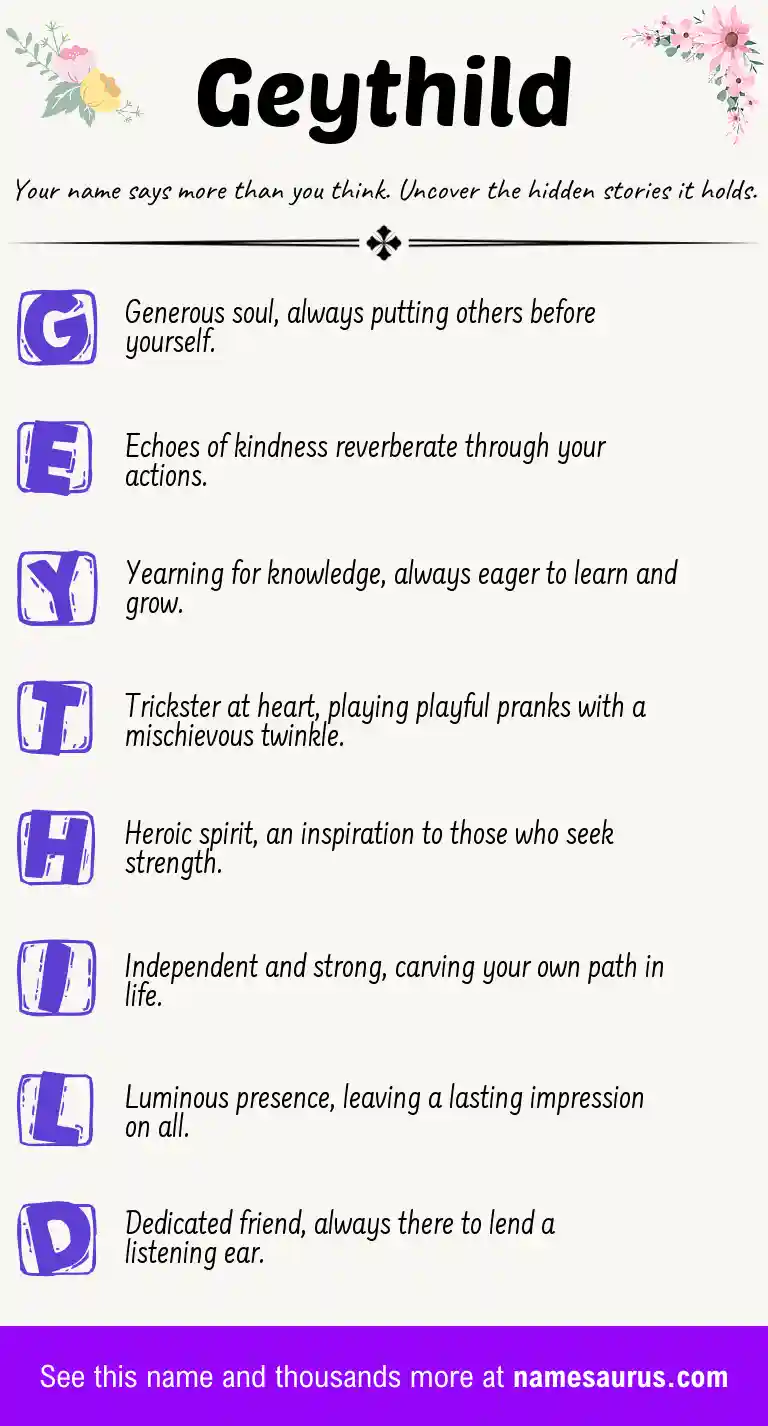 Acrostic poem about Geythild.