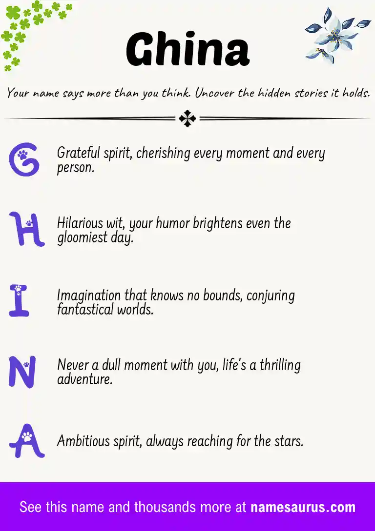 Acrostic poem about Ghina.
