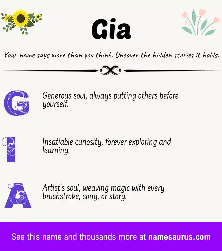 Acrostic poem about Gia.