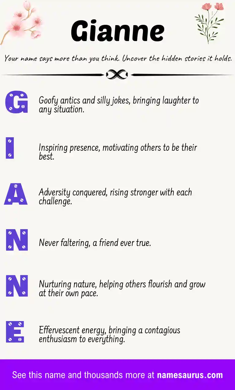 Acrostic poem about Gianne.