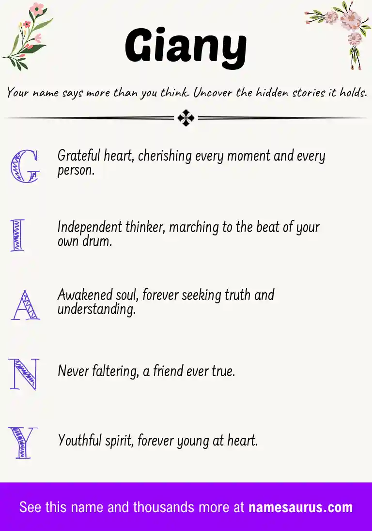 Acrostic poem about Giany.