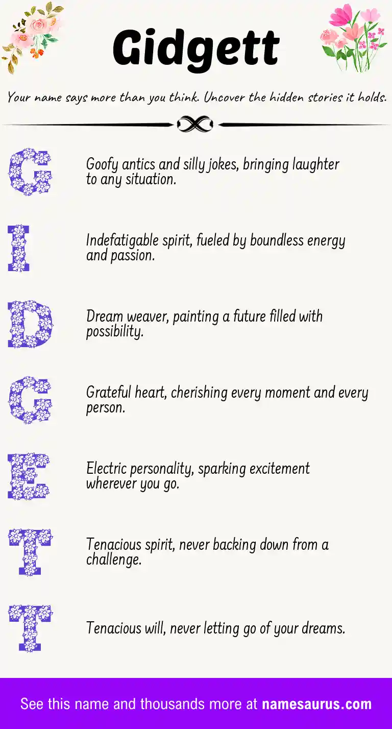 Acrostic poem about Gidgett.