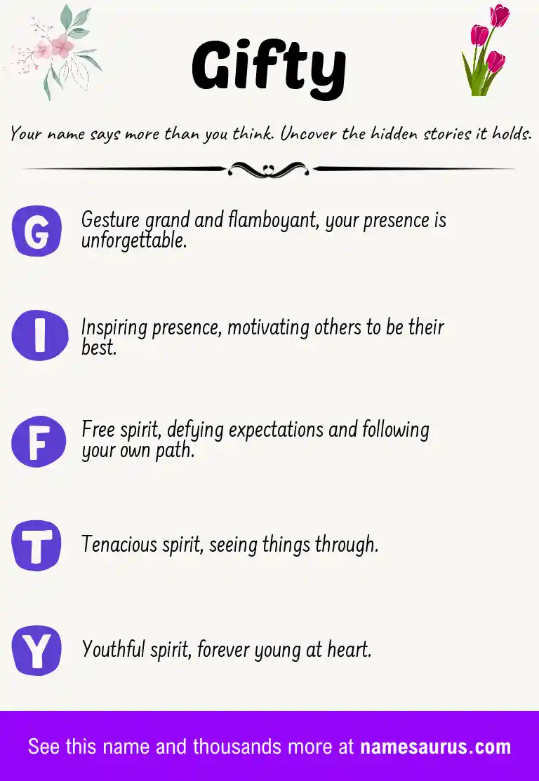Acrostic poem about Gifty.