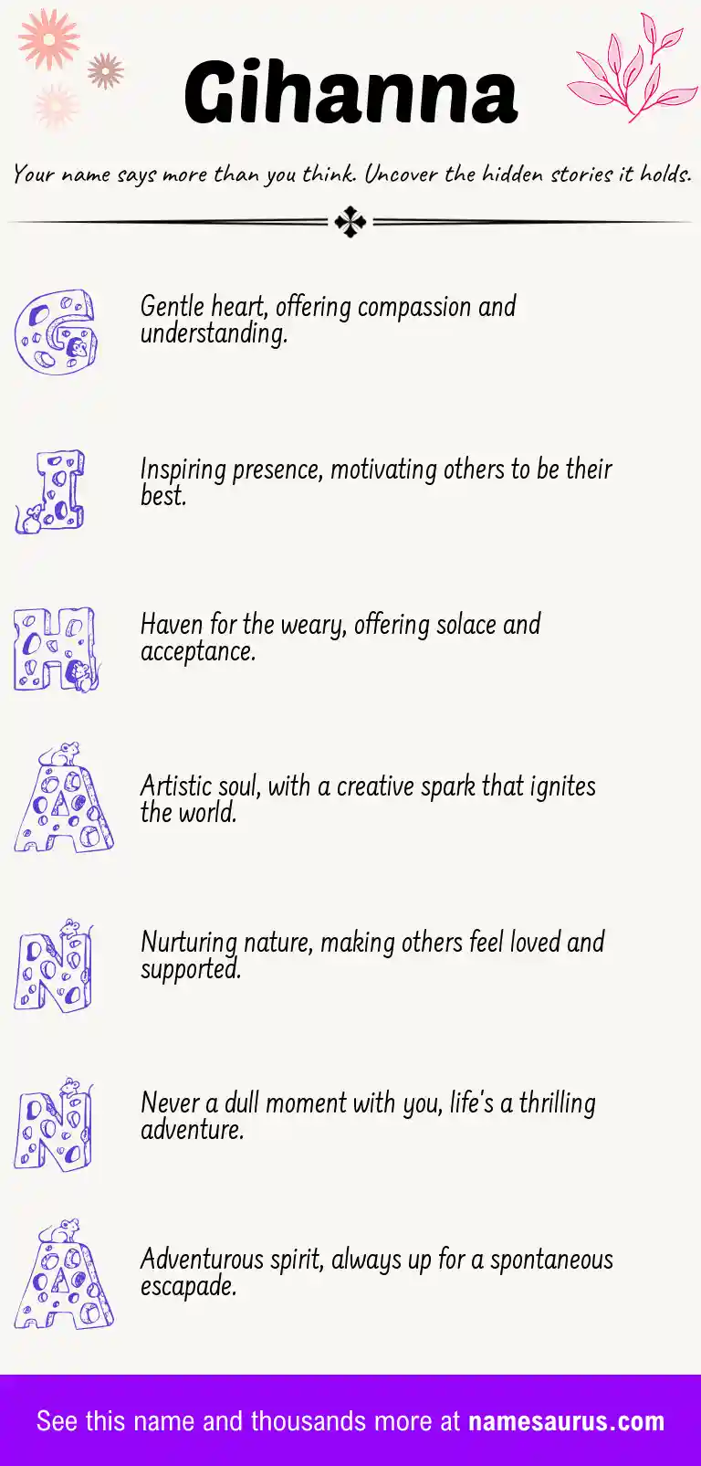 Acrostic poem about Gihanna.