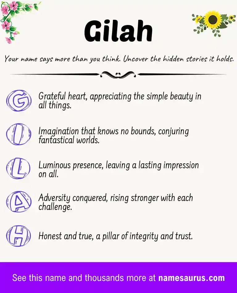Acrostic poem about Gilah.