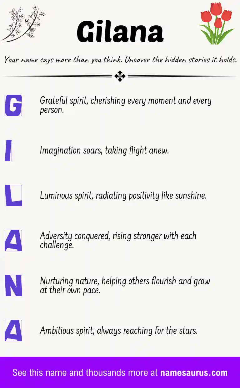 Acrostic poem about Gilana.
