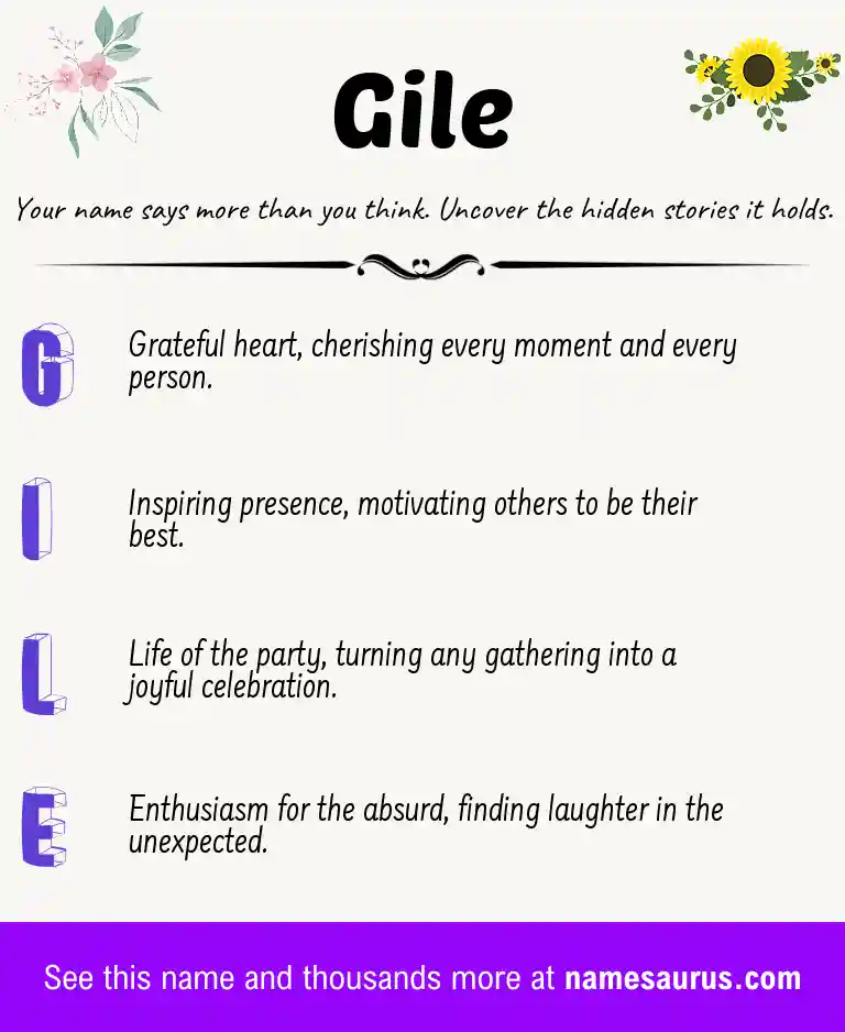 Acrostic poem about Gile.