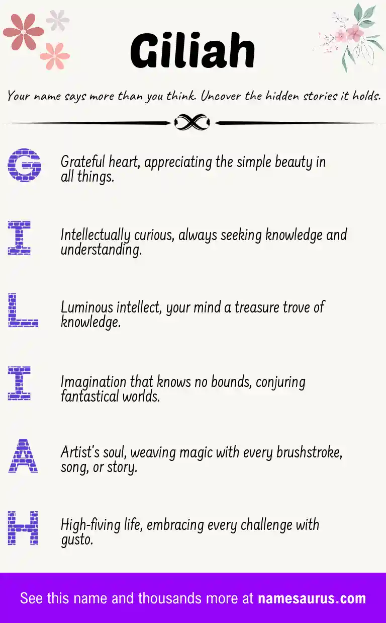 Acrostic poem about Giliah.