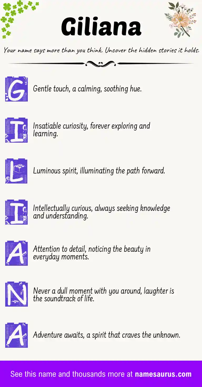 Acrostic poem about Giliana.