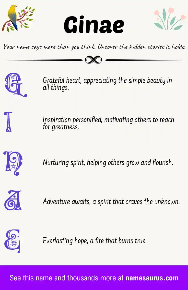 Acrostic poem about Ginae.