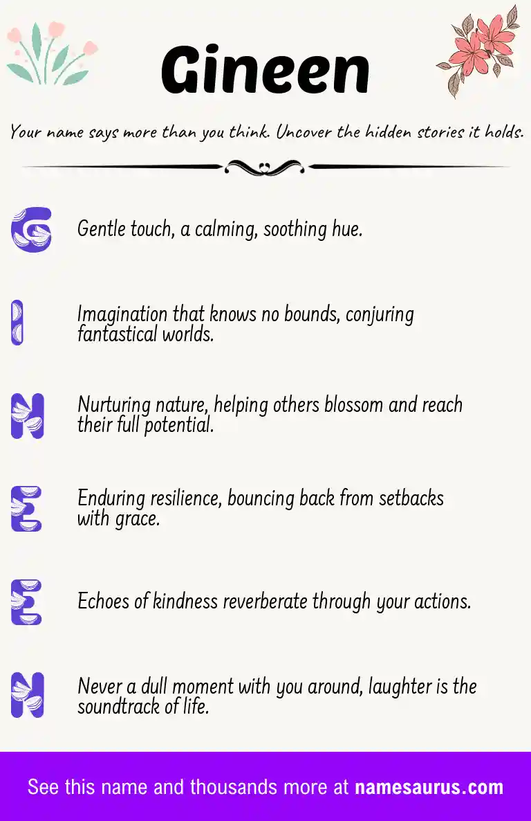 Acrostic poem about Gineen.