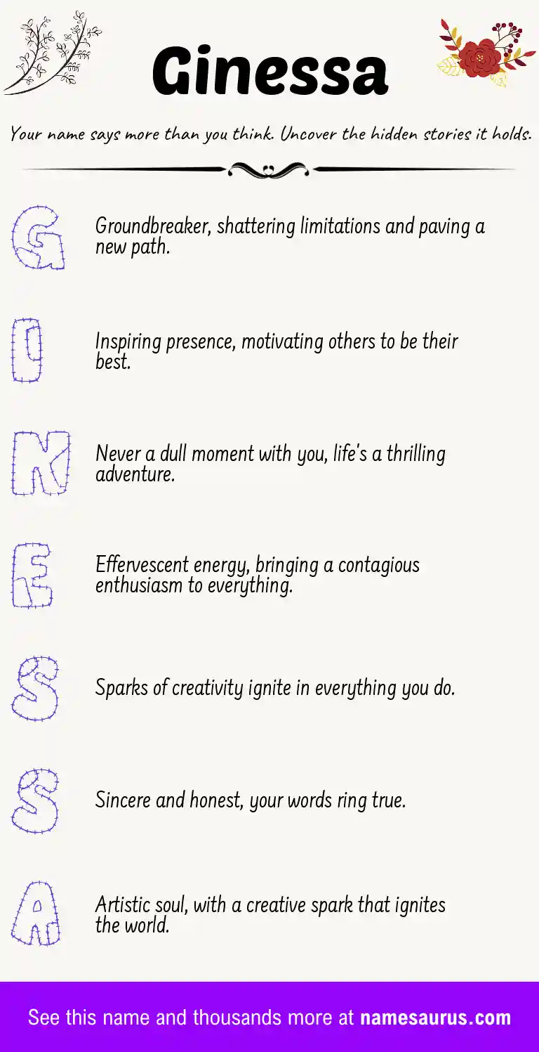 Acrostic poem about Ginessa.