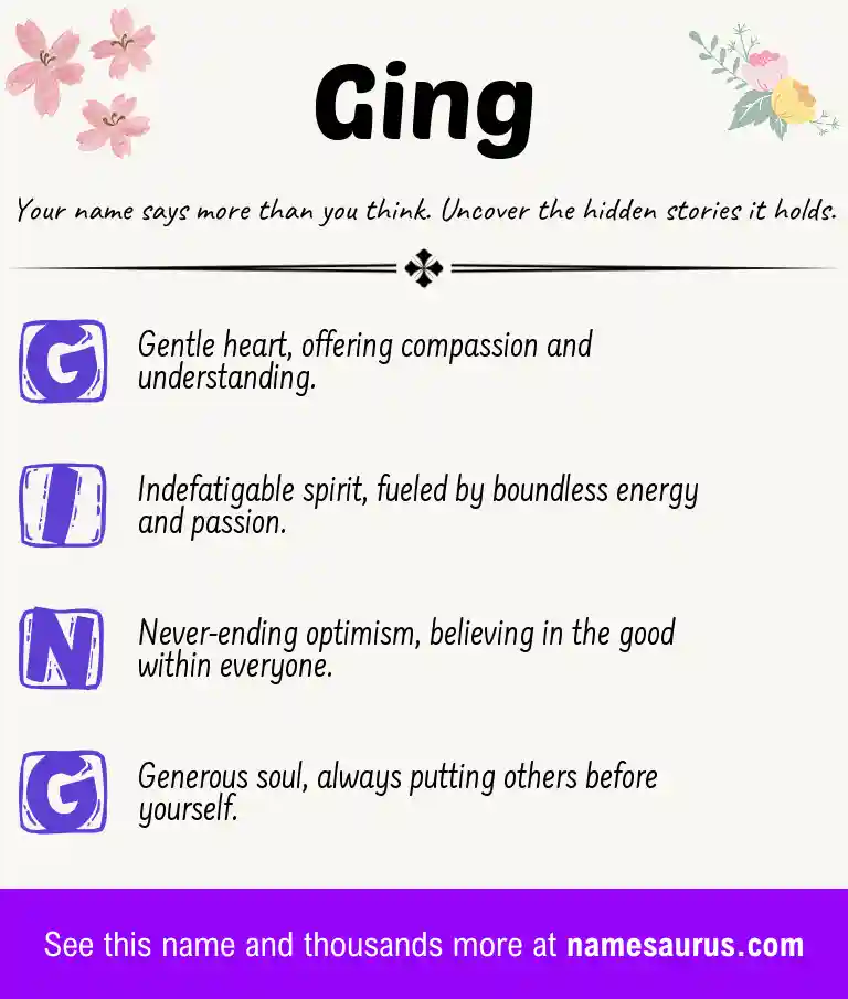 Acrostic poem about Ging.