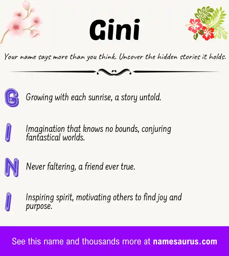 Acrostic poem about Gini.