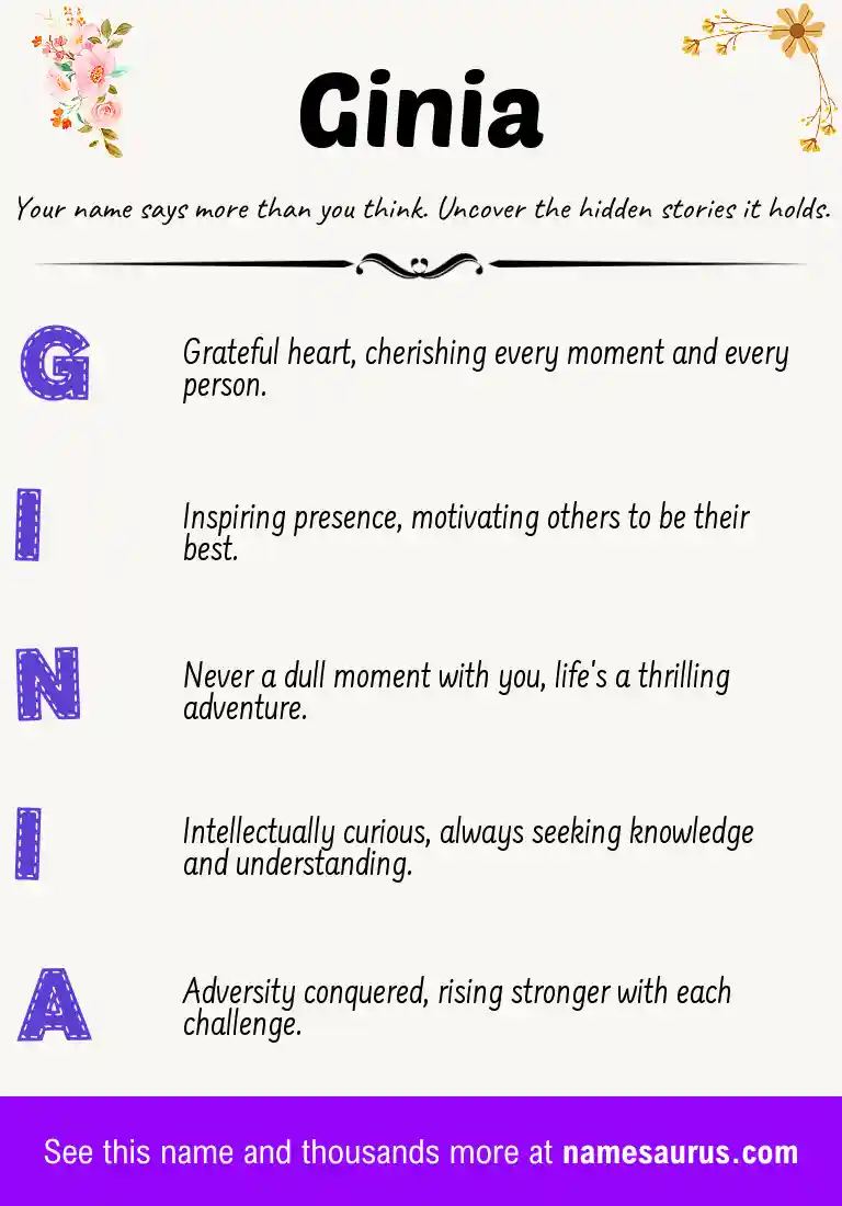 Acrostic poem about Ginia.