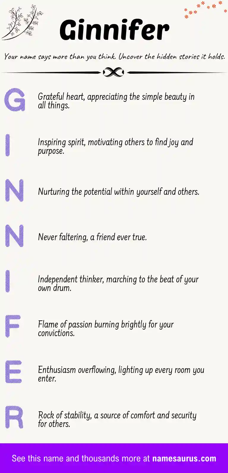Acrostic poem about Ginnifer.