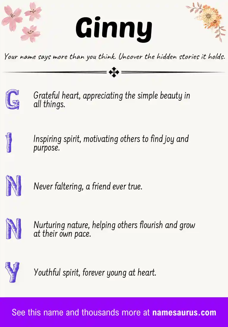 Acrostic poem about Ginny.