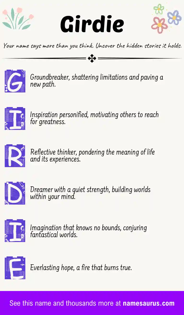 Acrostic poem about Girdie.