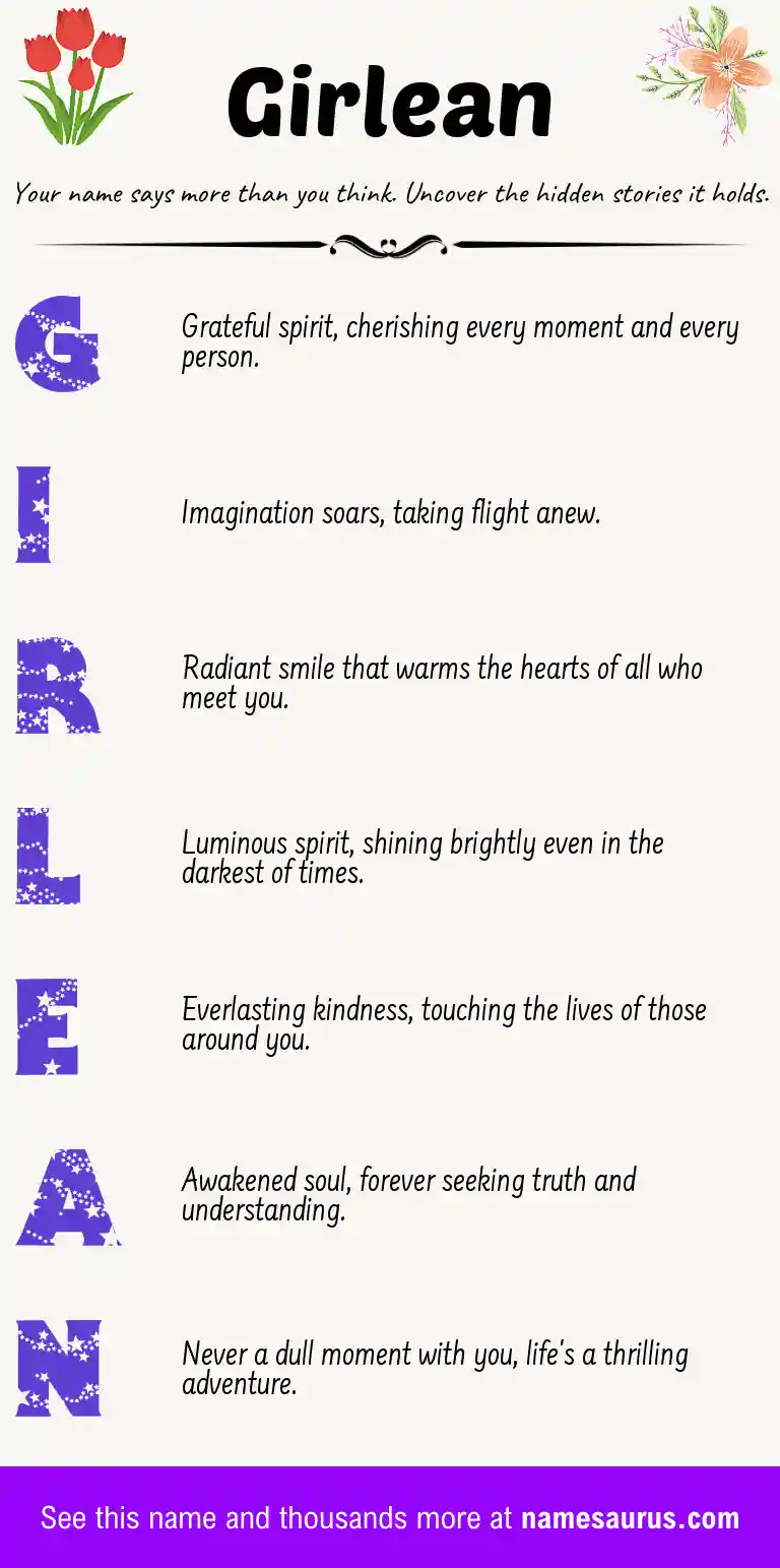 Acrostic poem about Girlean.