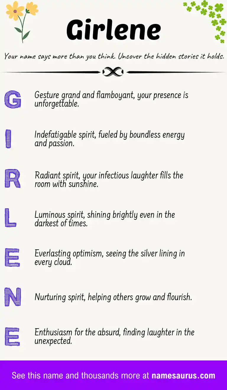 Acrostic poem about Girlene.