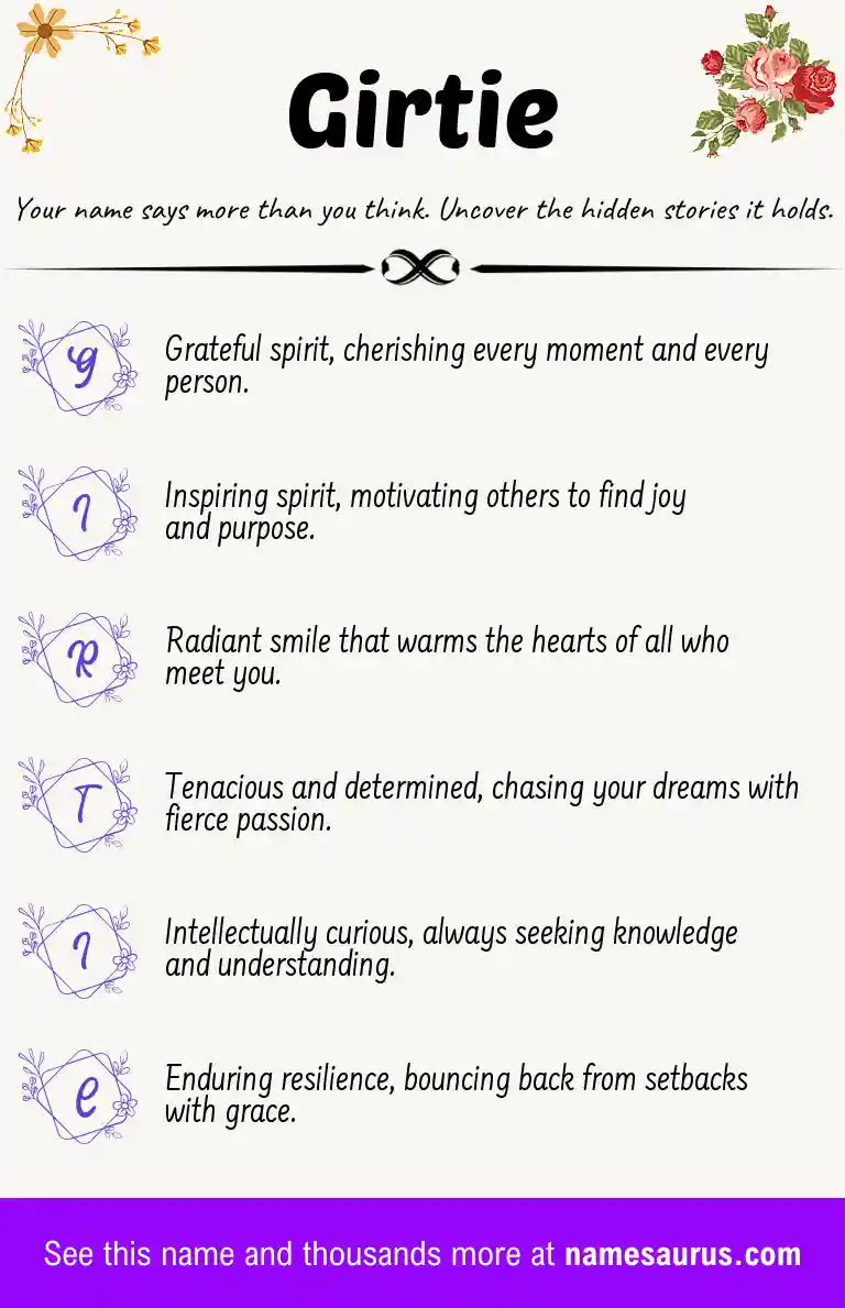 Acrostic poem about Girtie.