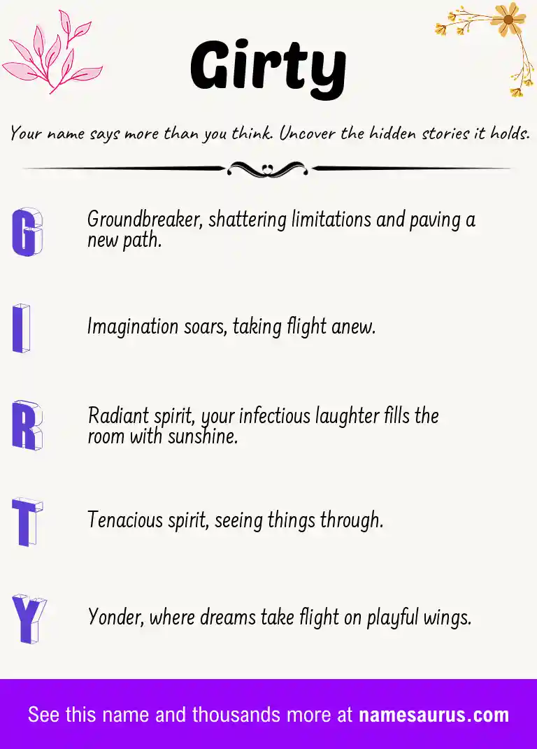 Acrostic poem about Girty.