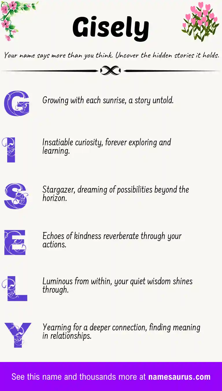 Acrostic poem about Gisely.