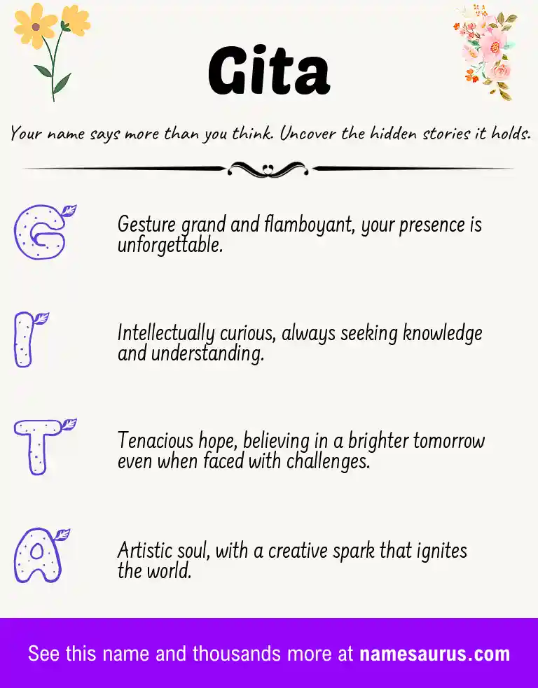 Acrostic poem about Gita.