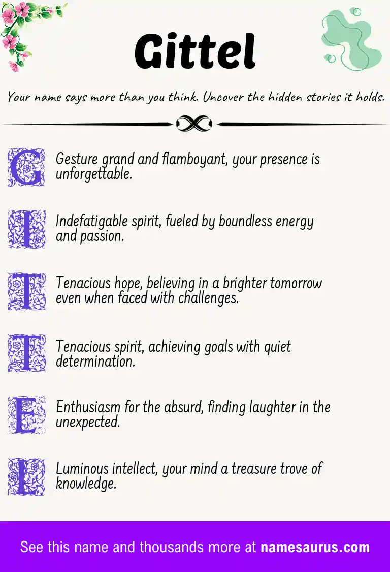 Acrostic poem about Gittel.