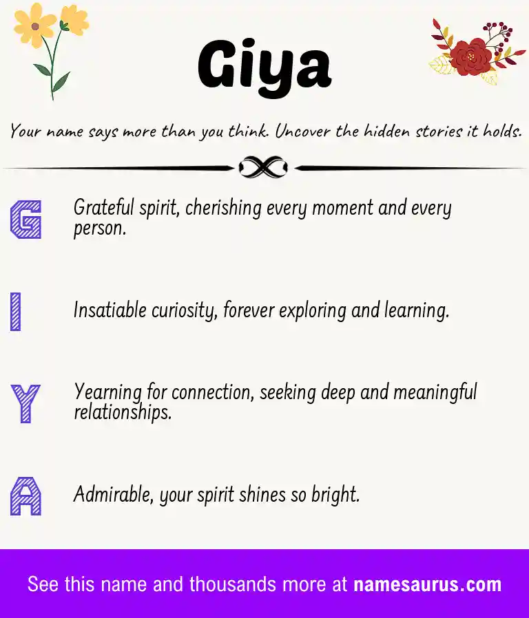 Acrostic poem about Giya.