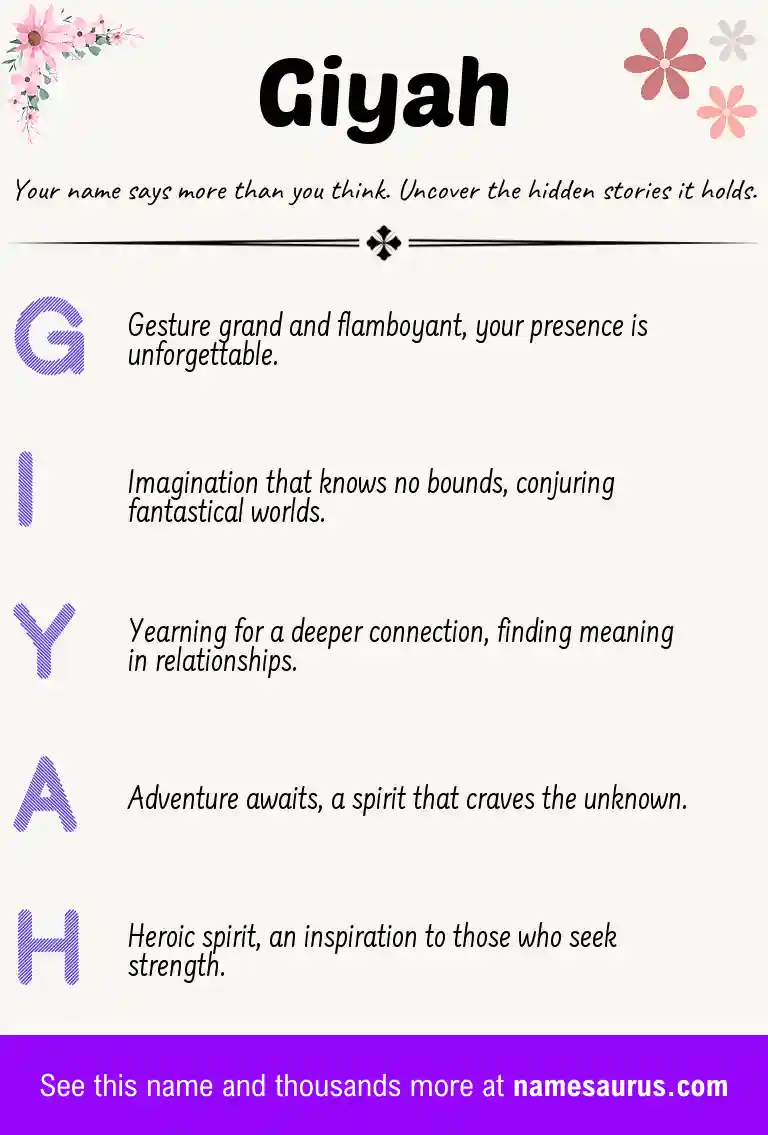 Acrostic poem about Giyah.