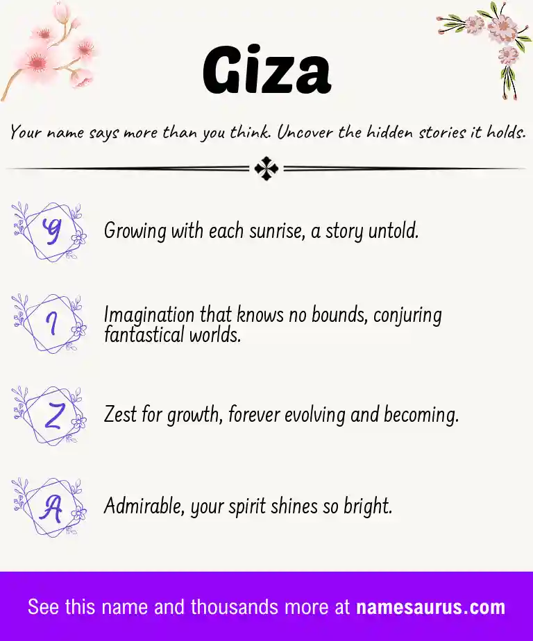 Acrostic poem about Giza.