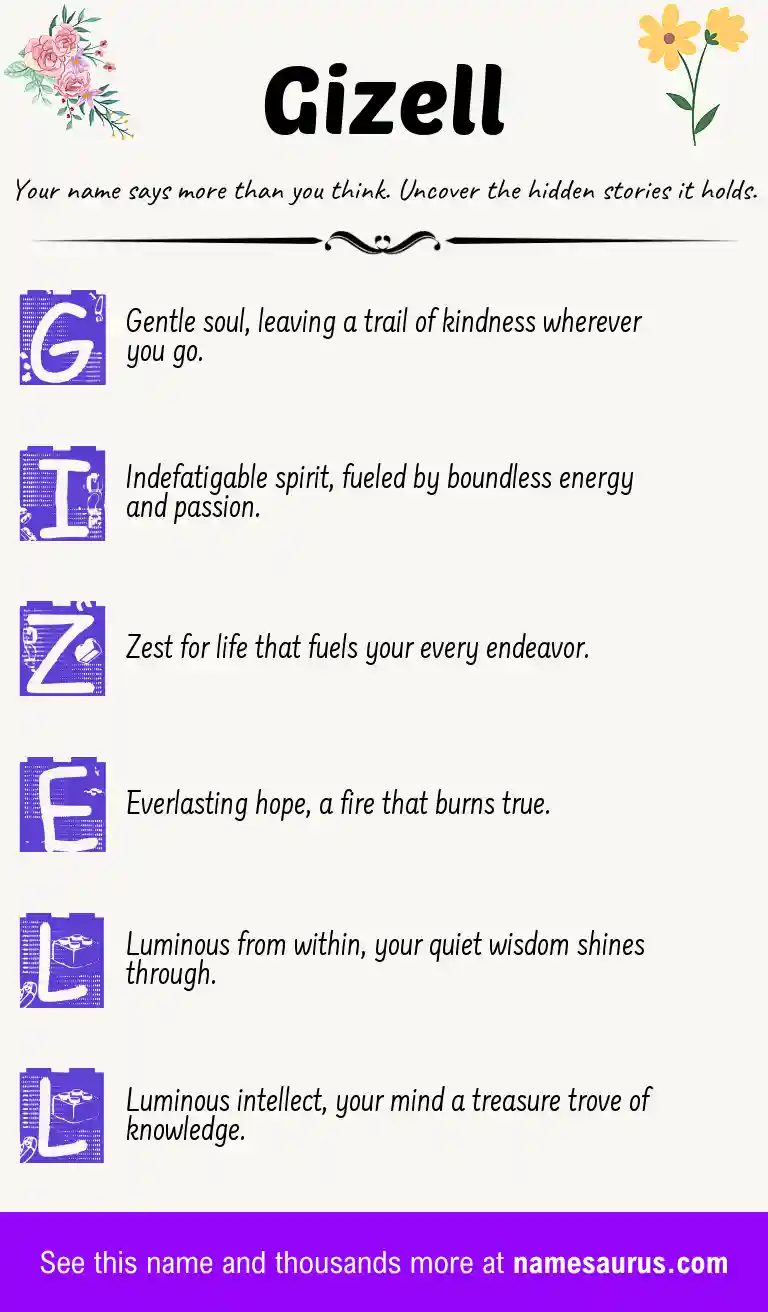 Acrostic poem about Gizell.