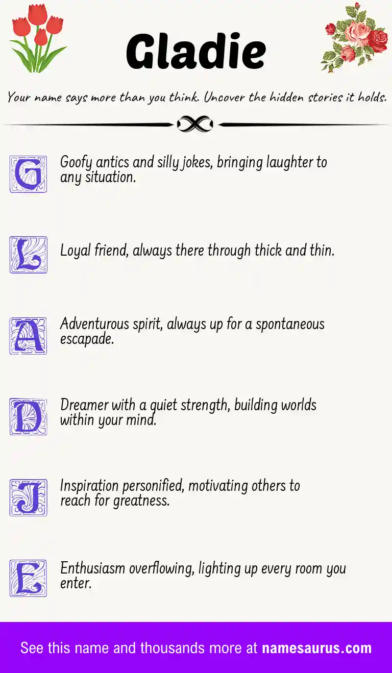 Acrostic poem about Gladie.