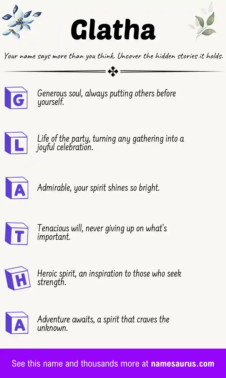 Acrostic poem about Glatha.
