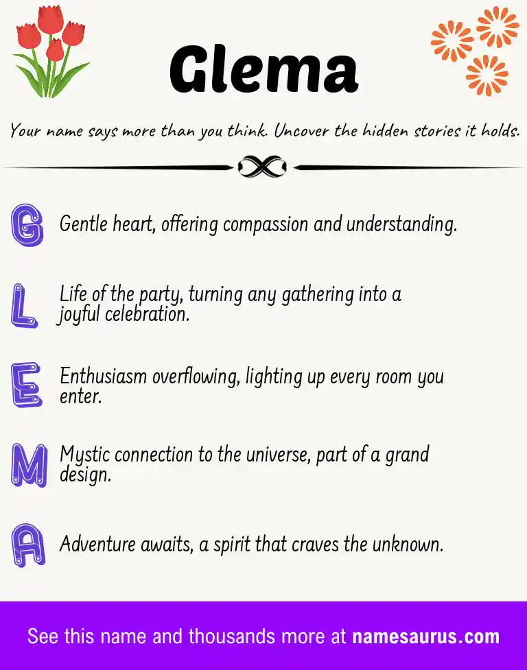 Acrostic poem about Glema.