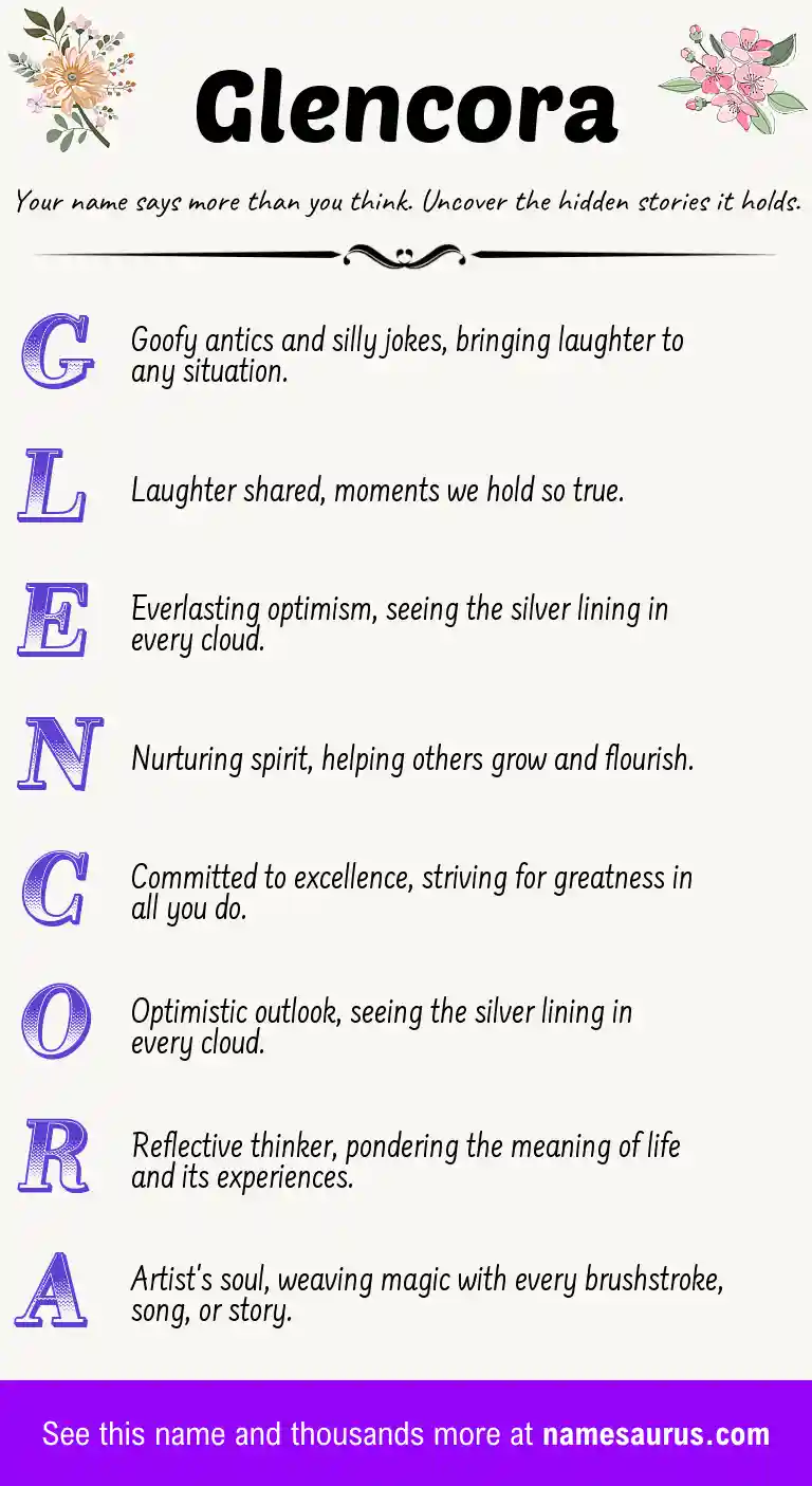 Acrostic poem about Glencora.