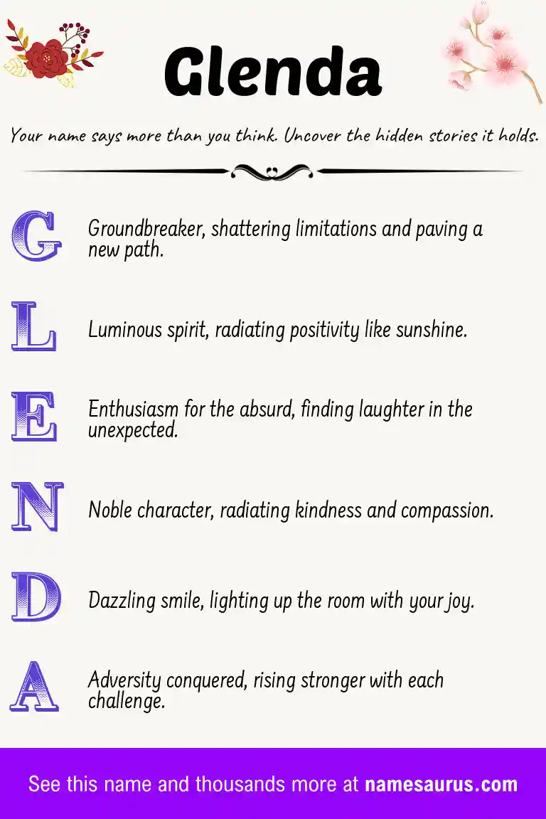 Acrostic poem about Glenda.