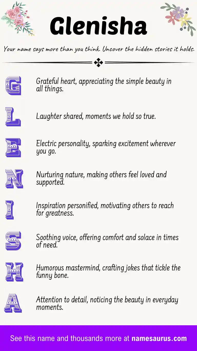 Acrostic poem about Glenisha.