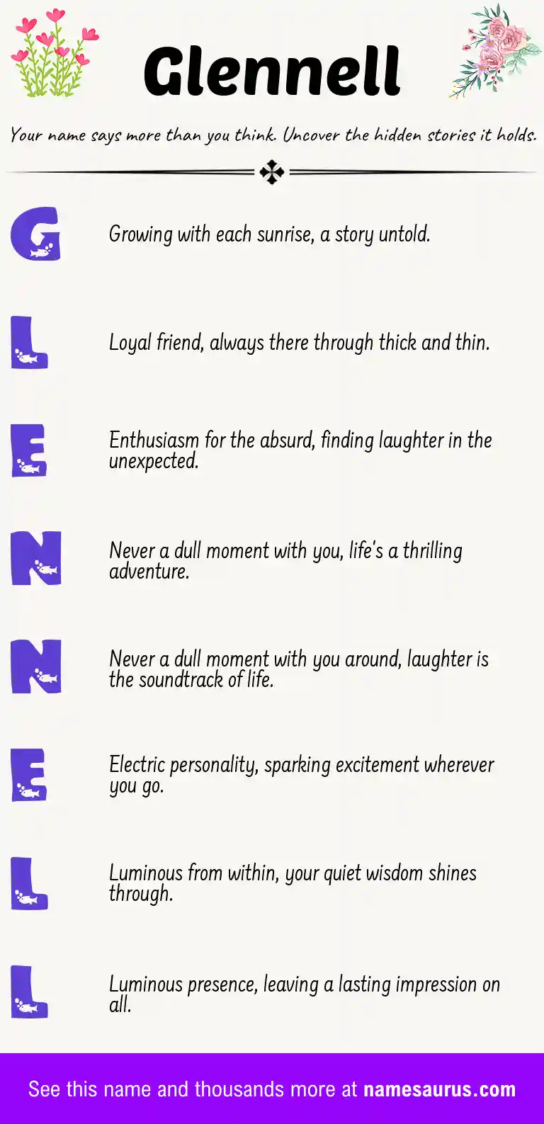 Acrostic poem about Glennell.