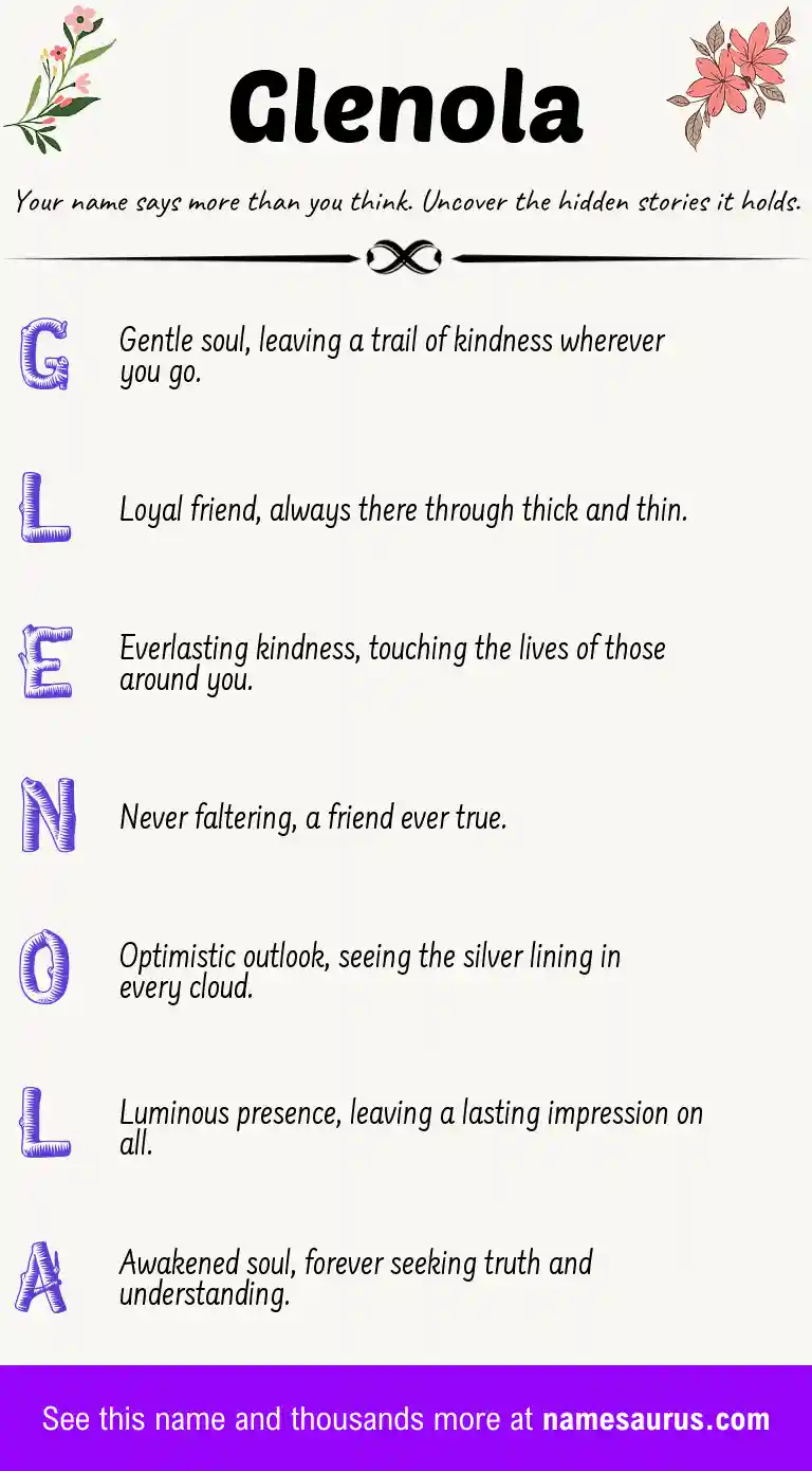 Acrostic poem about Glenola.