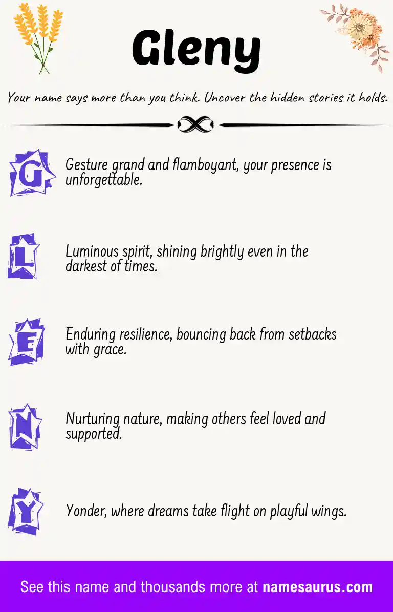 Acrostic poem about Gleny.