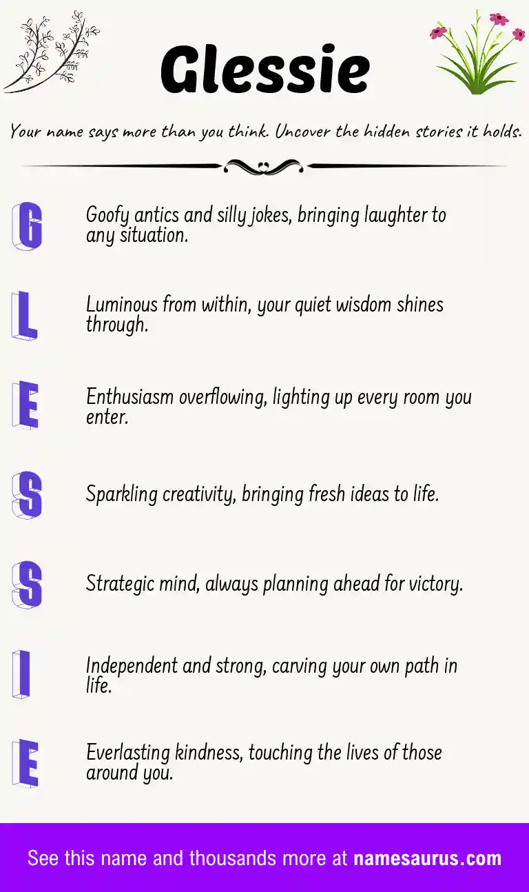 Acrostic poem about Glessie.