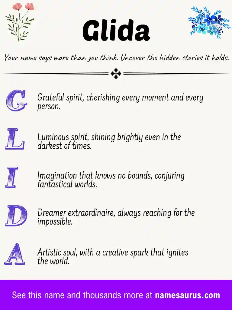 Acrostic poem about Glida.