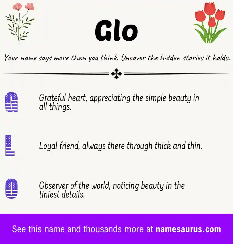 Acrostic poem about Glo.